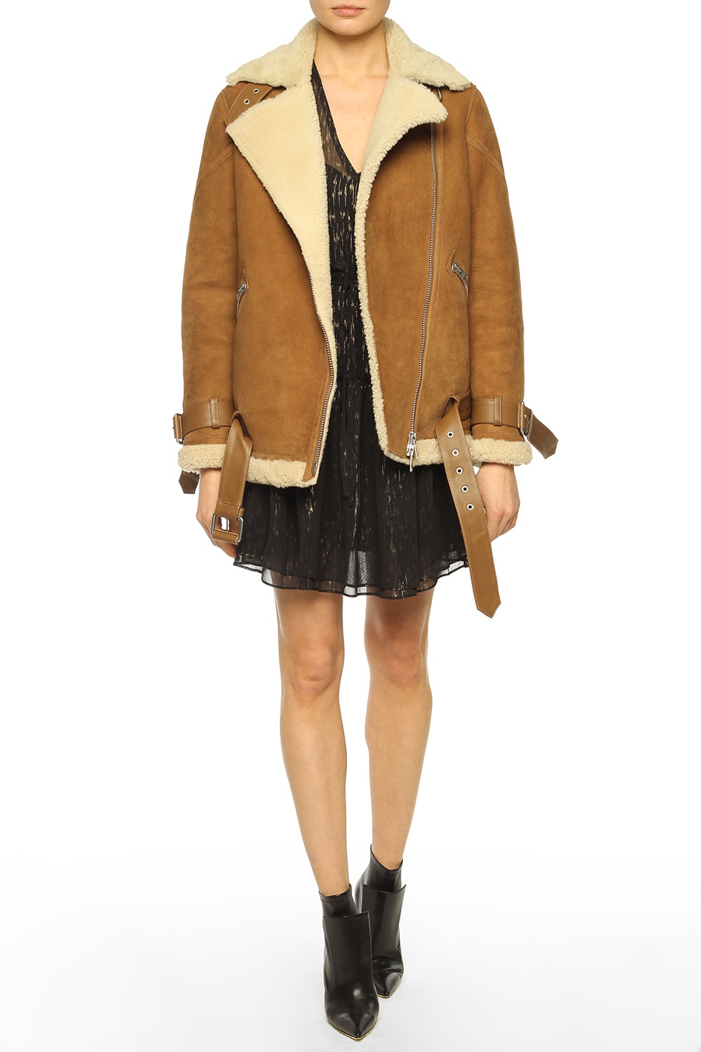 Allsaints hawley outlet oversized shearling jacket